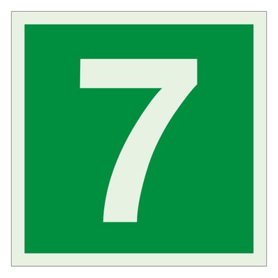 Kerrosnumero 200x200 JVT 7, 200x200mm tarroitettu jälkivalaiseva muovi Kerrosnumero 200x200 JVT 7, 200x200mm tarroitettu jälkivalaiseva muovi
