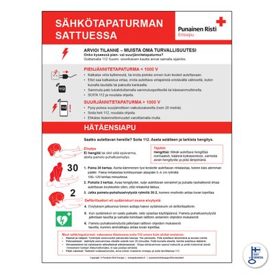 Ohjeet sähkötapaturman sattuessa FI