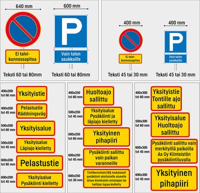 Lisäkilpi omalla tekstillä