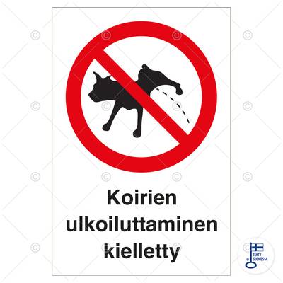 Koirien ulkoiluttaminen kielletty