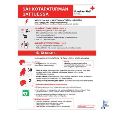 Ohjeet sähkötapaturman sattuessa FI Ohjeet sähkötapaturman sattuessa FI