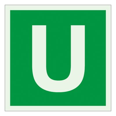 Kerrosnumero 200x200 JVT U, 200x200mm tarroitettu jälkivalaiseva muovi Kerrosnumero 200x200 JVT U, 200x200mm tarroitettu jälkivalaiseva muovi