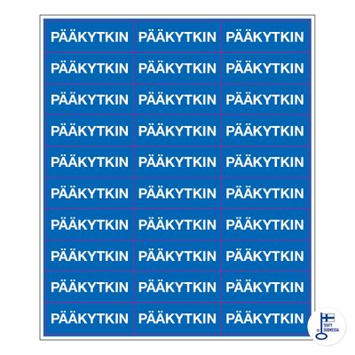 Tarra-arkki Pääkytkin Tarra-arkki Pääkytkin