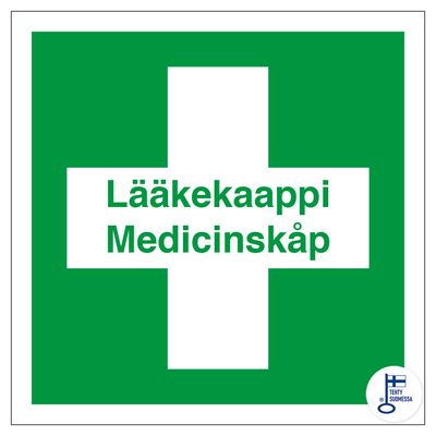 Ensiapukilpi, lääkekaappi medicinskåp Ensiapukilpi, lääkekaappi medicinskåp