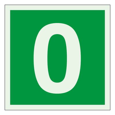Kerrosnumero 200x200 JVT 0, 200x200mm tarroitettu jälkivalaiseva muovi