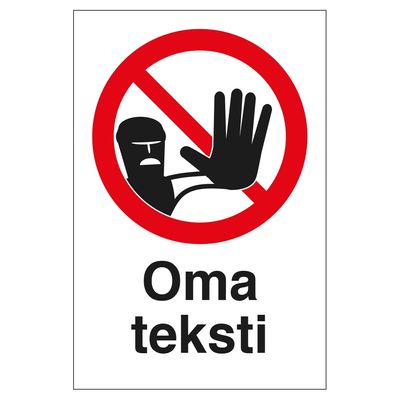 Suunnittele oma kieltokyltti (musta käsi)