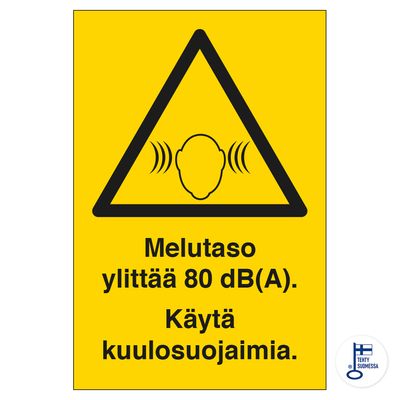 Melutaso ylittää 80db. Käytä kuulosuojaimia. Melutaso ylittää 80db. Käytä kuulosuojaimia.