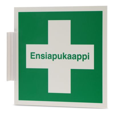 Kilpikiinnike opaste- ja turvakilville 75 x 28 mm seinästä ulospäin 