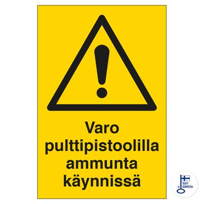 Varo pulttipistoolilla ammunta käynnissä Varo pulttipistoolilla ammunta käynnissä