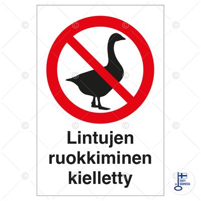 Lintujen ruokkiminen kielletty