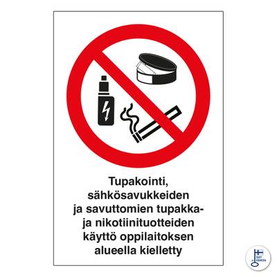 Tupakointi ja nikotiinituotteiden käyttö kielletty