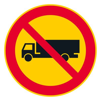 Kuorma- ja pakettiautolla ajo kielletty