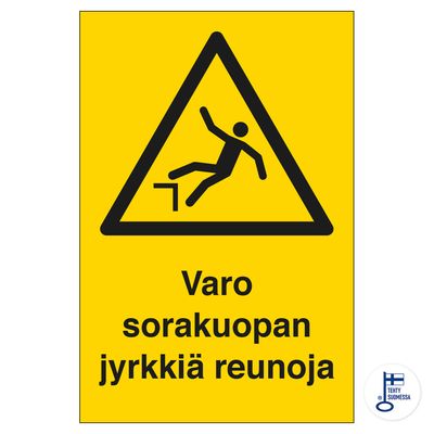 Varo sorakuopan jyrkkiä reunoja. Varo sorakuopan jyrkkiä reunoja.