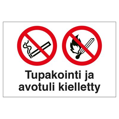 Kilpipussi Tupakointi kielletty 100x100mm metallihohtotarra