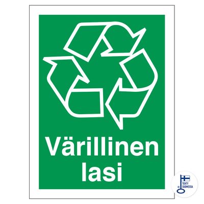 Kierrätysmerkki Värillinen lasi Kierrätysmerkki Värillinen lasi
