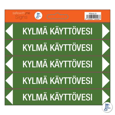 Putkistotarra-arkki Kylmä käyttövesi Putkistotarra-arkki Kylmä käyttövesi
