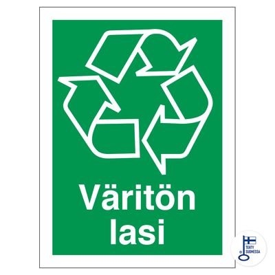 Kierrätysmerkki Väritön lasi Kierrätysmerkki Väritön lasi