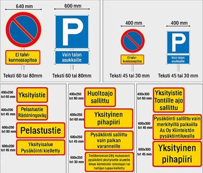 Lisäkilpi omalla tekstillä